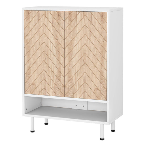 Tribesigns 41.34-in H 3 Tier 24 Pair White and Brown Mdf Shoe Cabinet in  the Shoe Storage department at