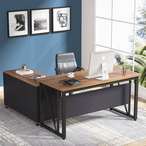 Tribesigns L-shaped Computer Desk, 55 Inches Executive Desk And 43 