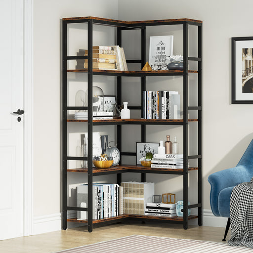 TribeSigns Tribesigns 7-Shelf Corner Bookshelf,Large Modern Corner  Bookcase, 7-Tier Tall Corner Shelf Storage Display Rack with Metal Frame