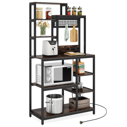 Kitchen Baker's Rack, 6 Tier Storage Cabinet with Power OutletDefault Title