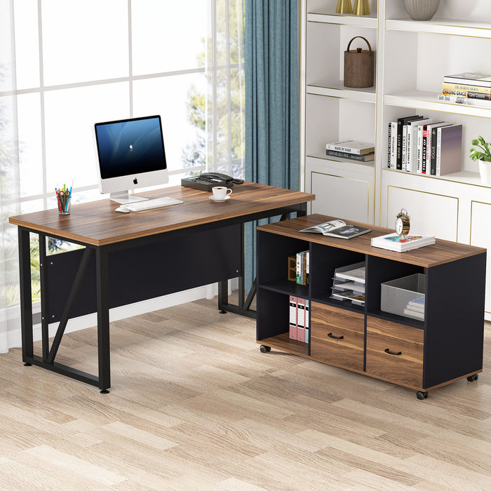 Tribesigns L-Shaped Computer Desk, 55 inches Executive Desk and 43 ...