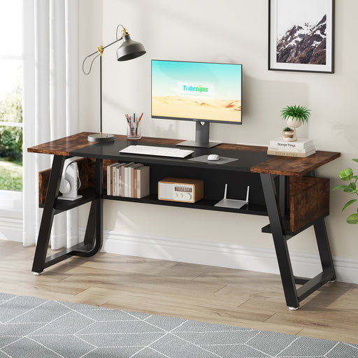 Tribesigns 70'' Computer Desk with Storage Shelves