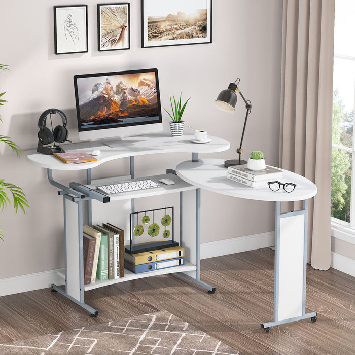 l shaped computer desk rotating