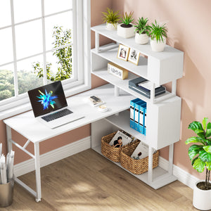 Tribesigns Rotating Computer Desk with 5 Shelves
