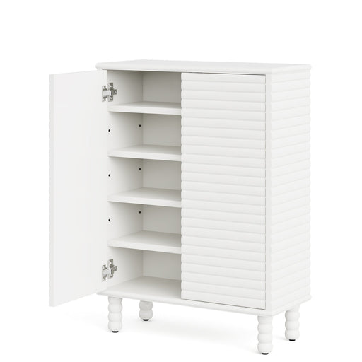 Tribesigns White MDF Shoe Cabinet with 3 Tiers and Adjustable Shelves - 24  Pair Shoe Storage Organizer for Entryway, Bedroom, Hallway in the Shoe  Storage department at