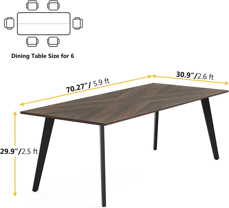 Tribesigns Dining Table, Farmhouse Rectangular Kitchen Table for 6 People
