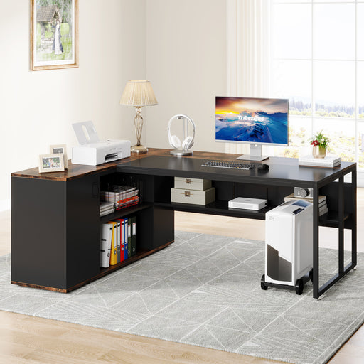 Tribesigns 78.74 L-Shaped Computer Desk with File Cabinet