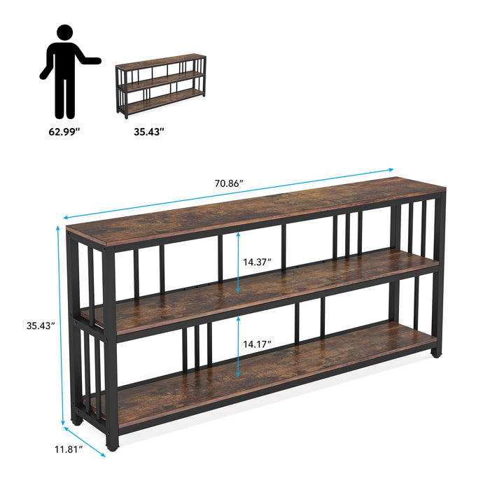 Tribesigns Console Table, 70.9" Sofa Table, 3 Tiers Narrow Long Sofa Table