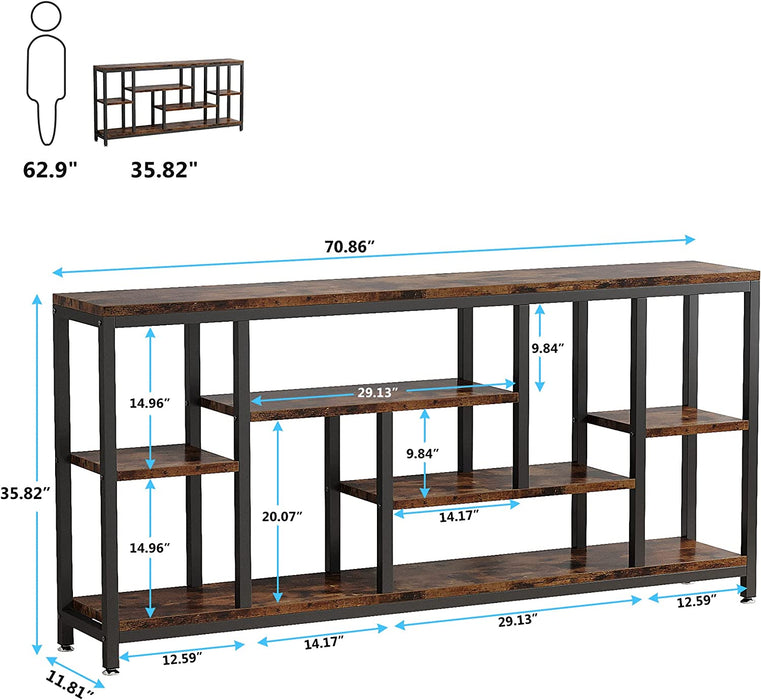 7-Tier Corner Bookshelf Corner Bookcase Storage Display Rack