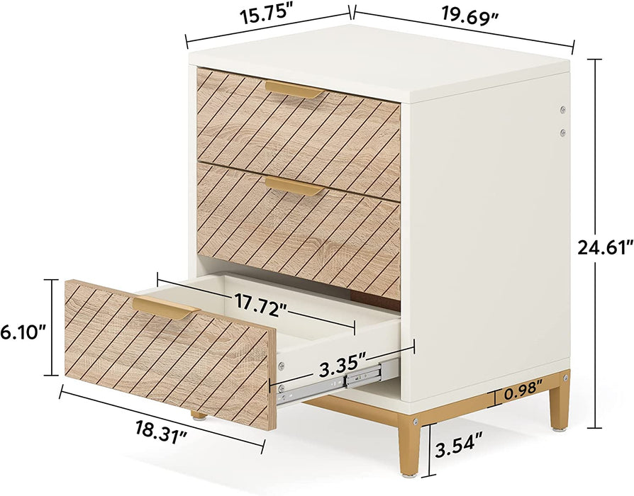 Tribesigns Nigntstand, 3 Drawers Bedside End Table for Bedroom