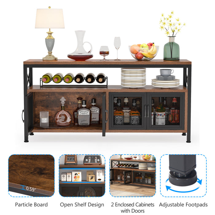 Tribesigns Sideboard Buffet Table Bar Cabinet with 4 Mesh Doors Tribesigns