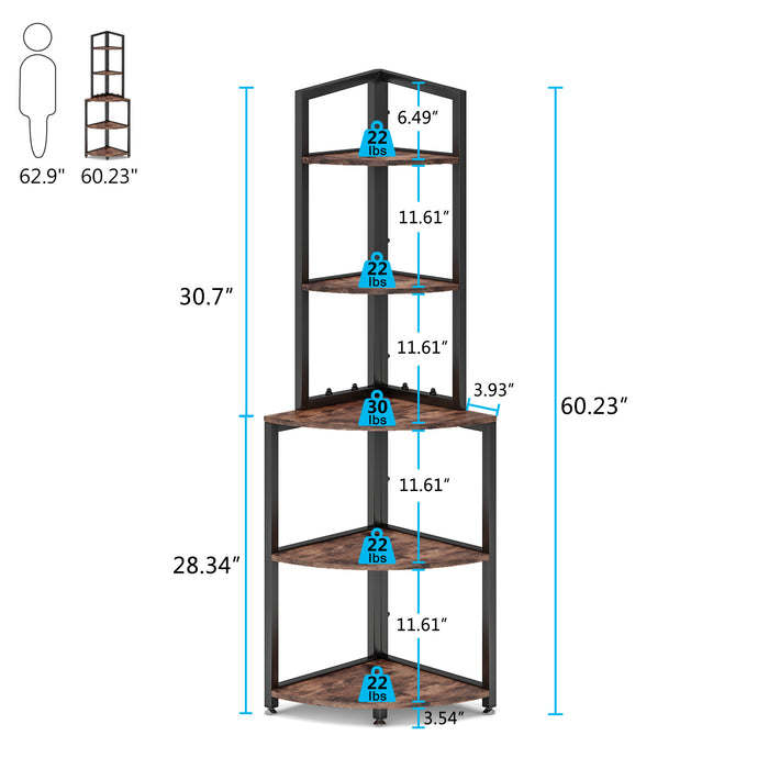 Tribesigns Shelf, 60 Inch Corner Bookshelf Ladder Shelf Plant Stand Tribesigns