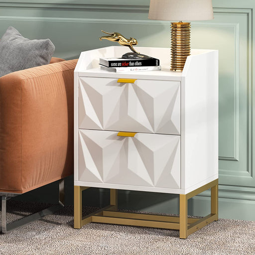 Modern Nightstand with Storage Drawer Natural Wood End Side Table Long  Narrow Bedside Table for Small Spaces - 7.8 W x 13 D x 19.6 H