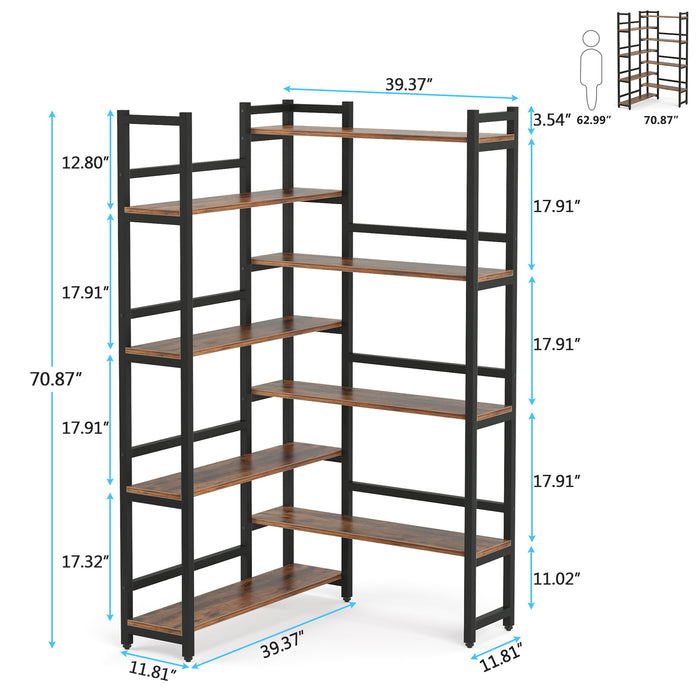 Tribesigns Corner Bookshelf, 8-Tier Industrial 70.8” Bookcase Tribesigns