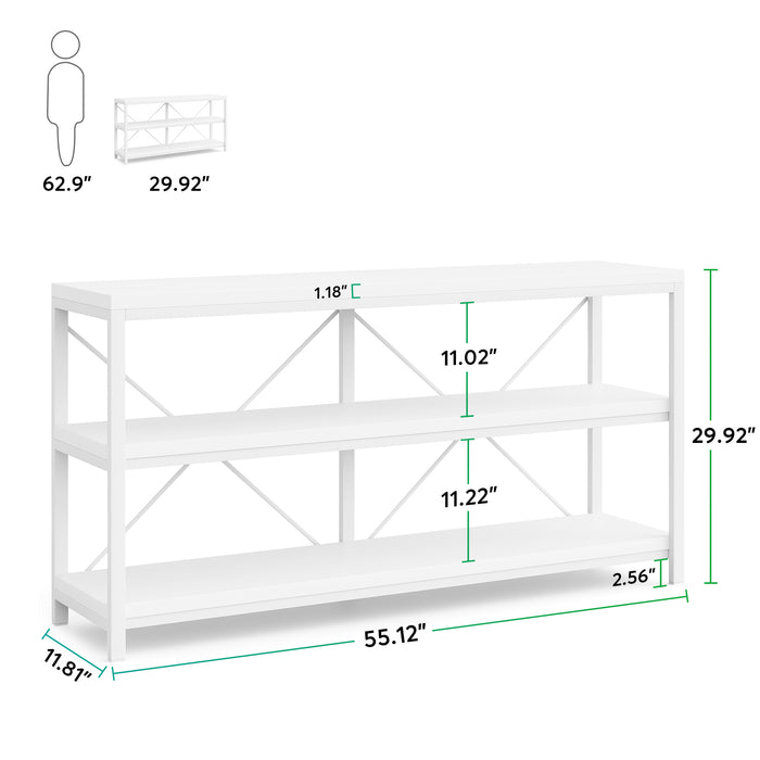 Tribesigns 55 Inch Sofa Table, 3 Tiers TV Console