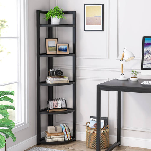 5-Tier / 6-Tier Corner Shelf Small Bookshelf Storage Rack for Small  SpaceWhite / 5-Tier