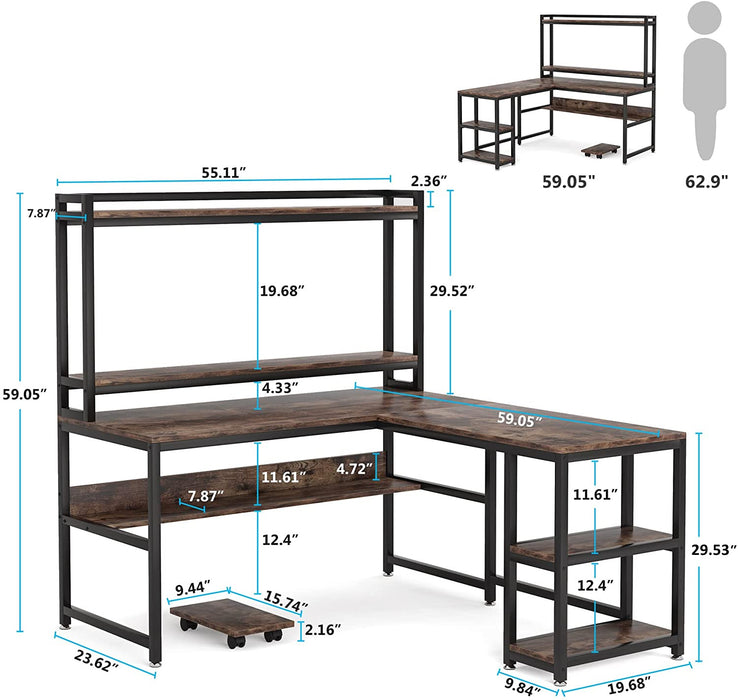 headen gaming desk with hutch