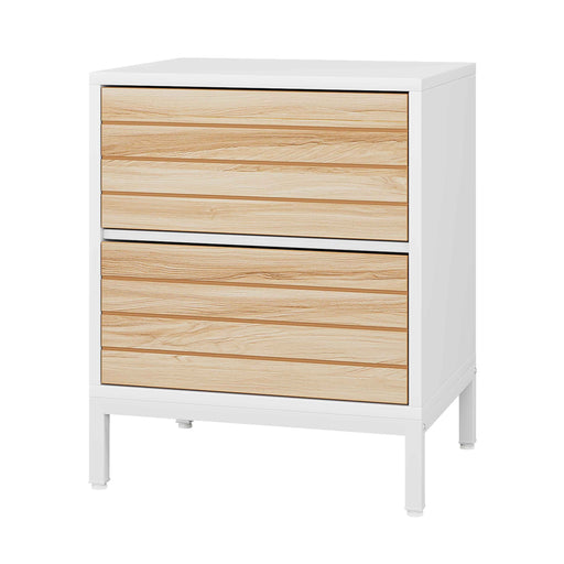 Modern Nightstand with Storage Drawer Natural Wood End Side Table Long  Narrow Bedside Table for Small Spaces - 7.8 W x 13 D x 19.6 H