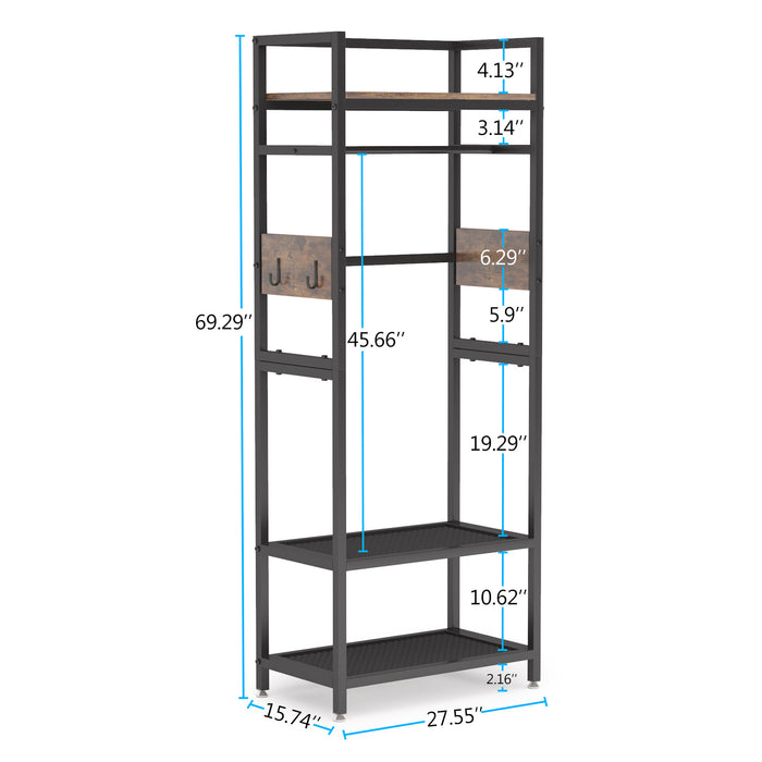 Tribesigns Freestanding Closet Organizer, Entryway Coat Garments Rack Tribesigns