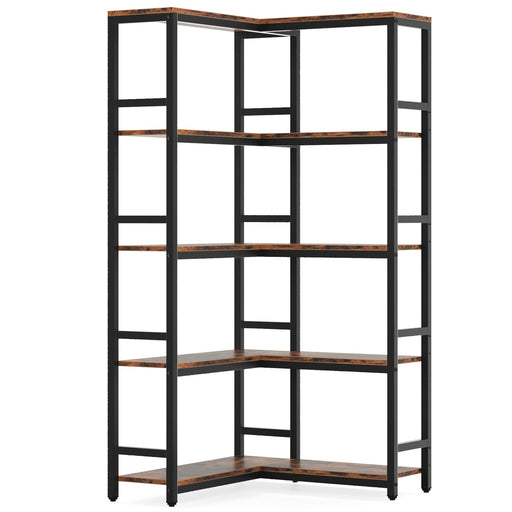 TribeSigns Tribesigns 7-Shelf Corner Bookshelf,Large Modern Corner  Bookcase, 7-Tier Tall Corner Shelf Storage Display Rack with Metal Frame