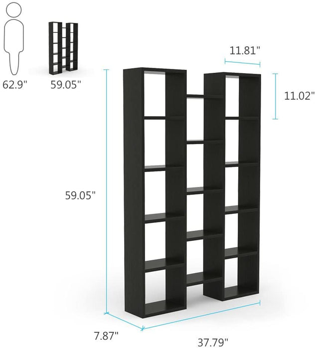 Tribesigns Modern Bookcase, 5-Shelf Storage Organizer with 14-Cube Display Bookshelf Tribesigns