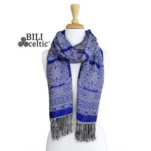 Noreen Celtic Knot Scarf - Royal Blue