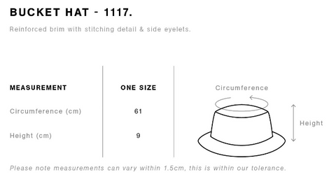 Bucket Hat Size Guide