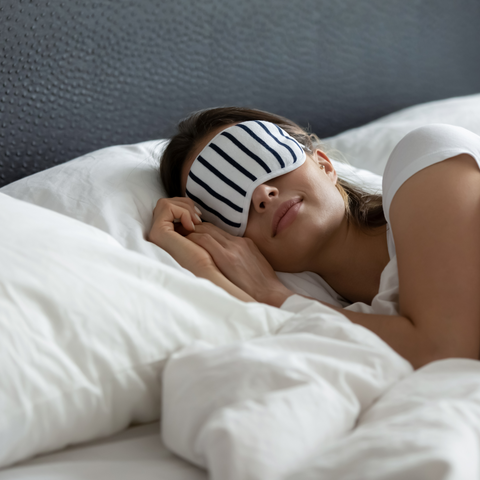 women sleeping with eye mask
