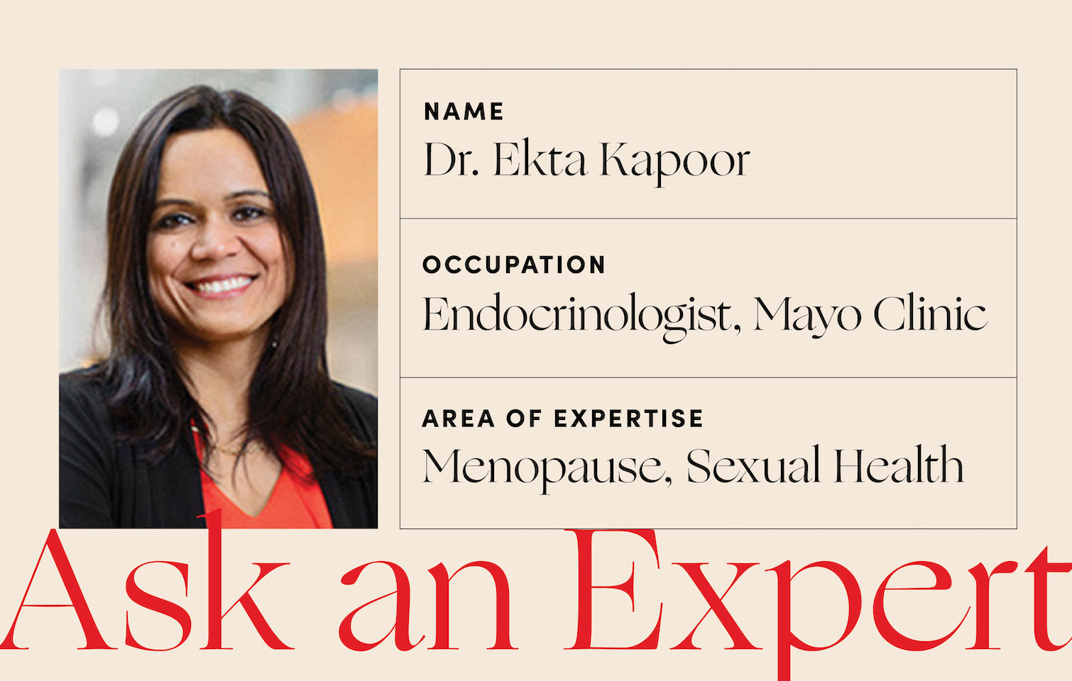 Mayo Clinic's Dr. Ekta Kapoor expert for Womaness