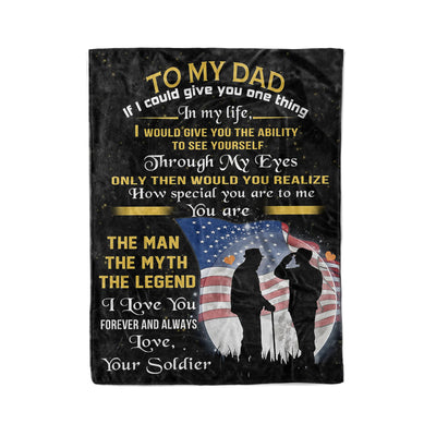 To my Dad from Soldier - Fleece Blanket