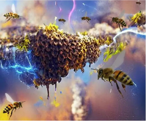 abejas electricidad atmosfera enjambre