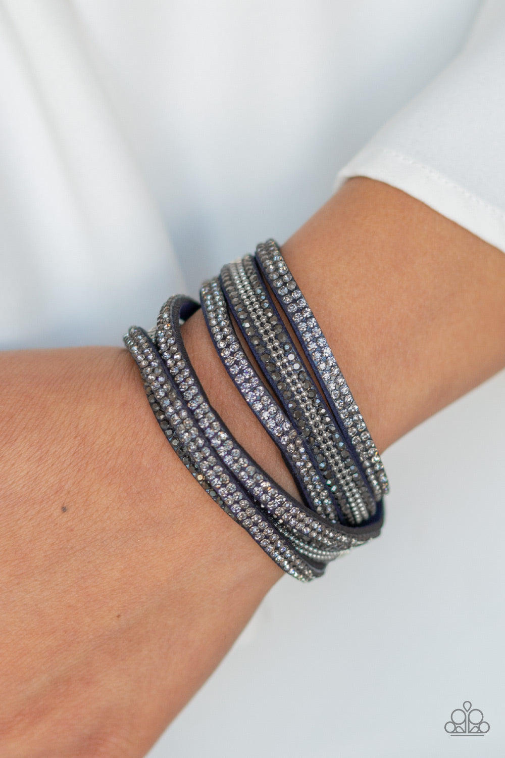 Paparazzi Royal Razzle - Blue Wrap & Snap Bracelet