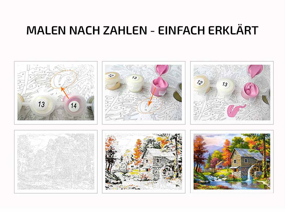 Malen nach Zahlen - Schweinchen mit Brille und Fliege - DIY Painting