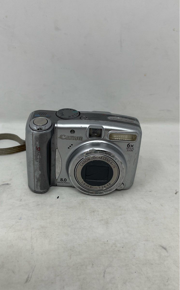 Canon PC1251 Gray Digital Camera 8.0 MP 5.8-34.8mm Needs Battery Not Tested