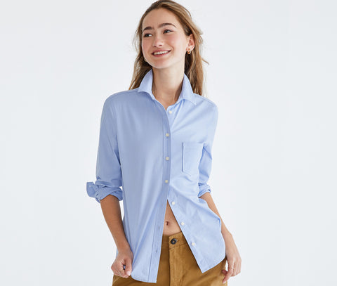 Long-Sleeve Poplin Uniform Shirt