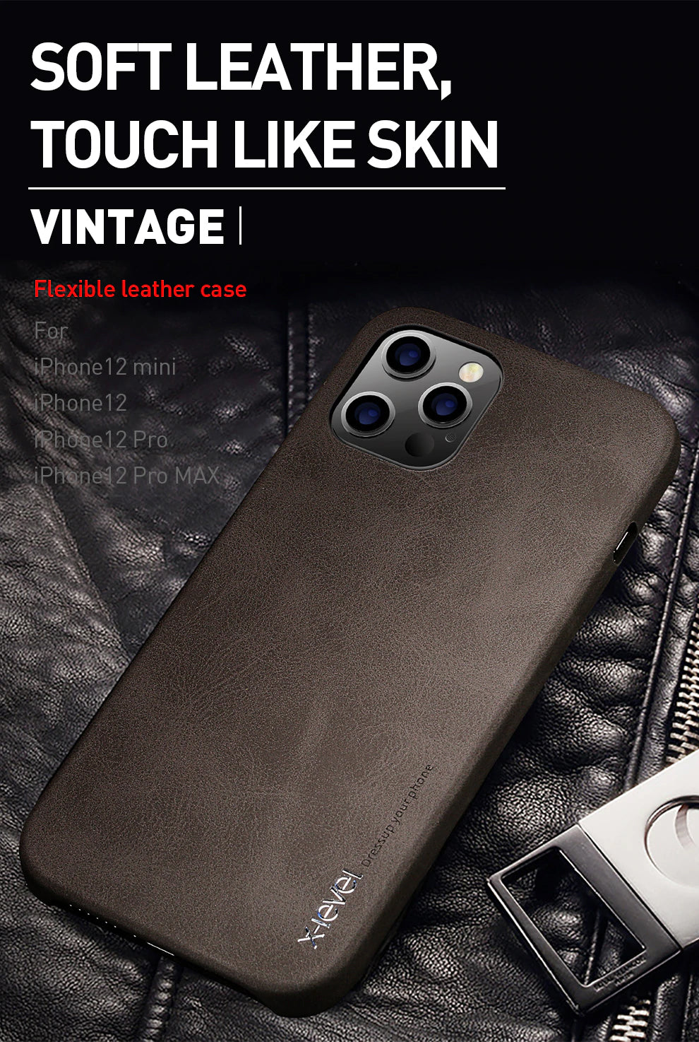 Leather Case for iphone 12 pro max 8