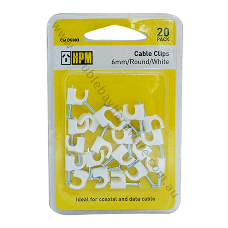 HPM Cable Clips 15mm Flat White For 2.5mm2 3Core and 4mm2 2 Core DQ011