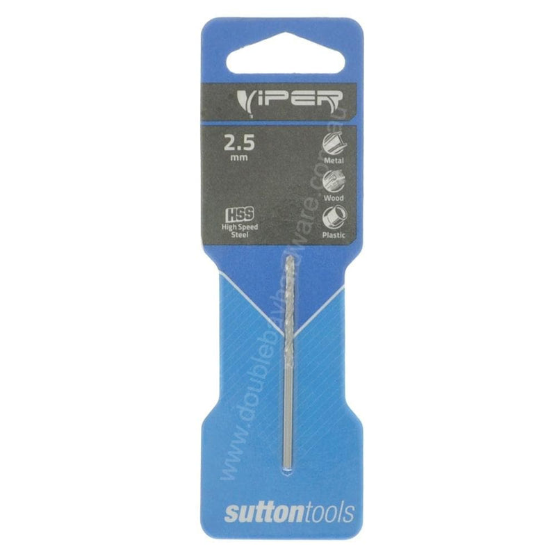 suttontools Metric HSS Viper Drill Bits For Metal, Wood, Plastic 2.5mm - Double Bay Hardware