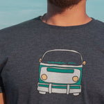 "Surf Van Tee" featuring Wander On text. A unisex tshirt inspired by our favorite surf van, the VW bus!