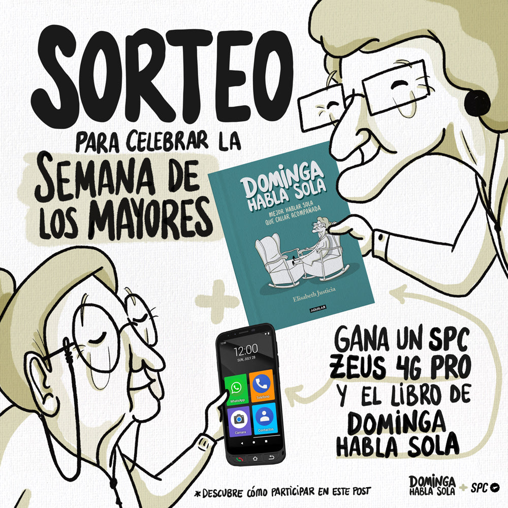 Gana el smartphone senior SPC ZEUS 4G PRO y el libro de Dominga habla
