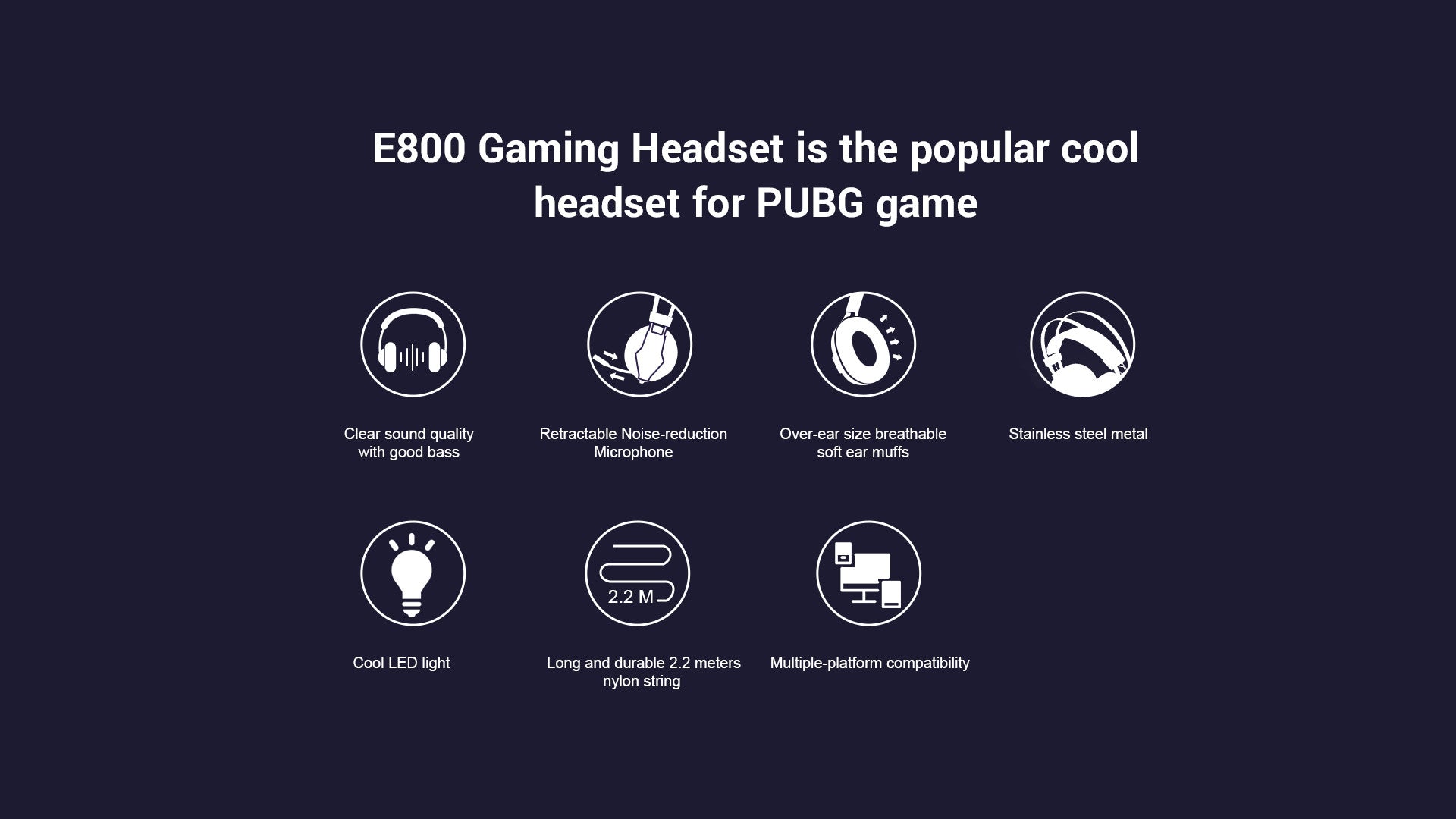 EKSA E800 Gaming Headset with LED light