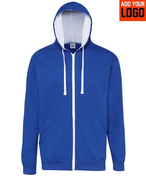 AWDis Just Hoods Varsity Zoodie JH053RBAW Royal Blue/Arctic White