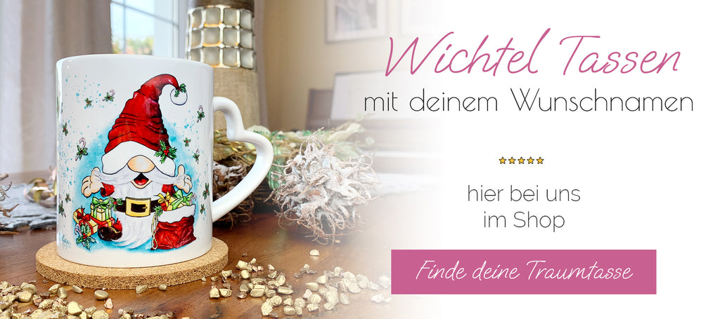 Wichtel Tasse . Weihnachtswichtel Geschenk für Weihnachten + Advent