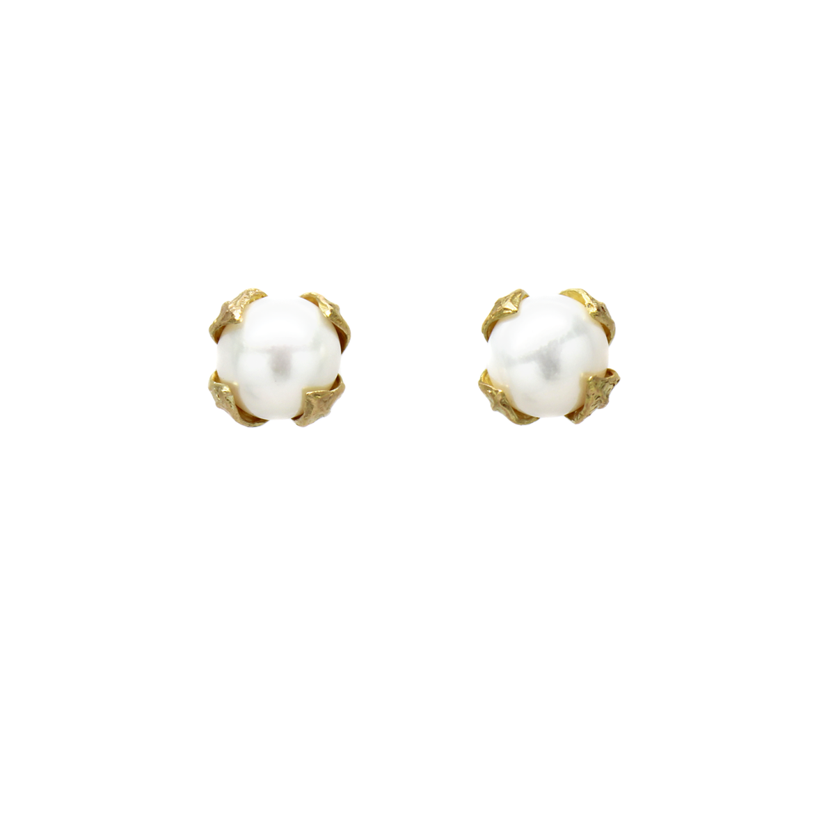 Nested Double Pearl Studs - Solid 18K - Amanda Hagerman Jewelry
