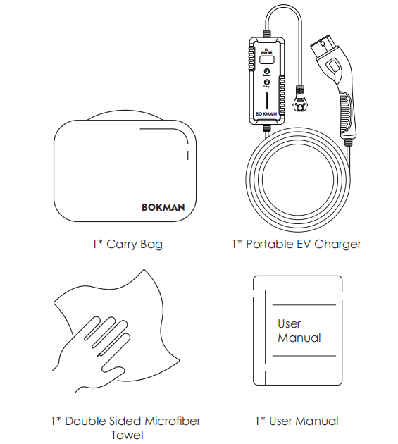 BOKMAN BKM23608 Portable EV Charger User Manual