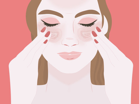 Massage eye serum into skin