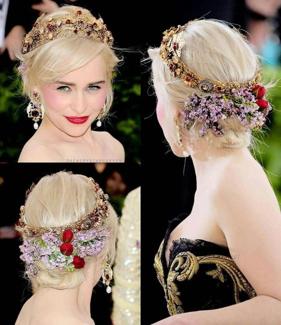 couronne fleurie Emilia Clarke