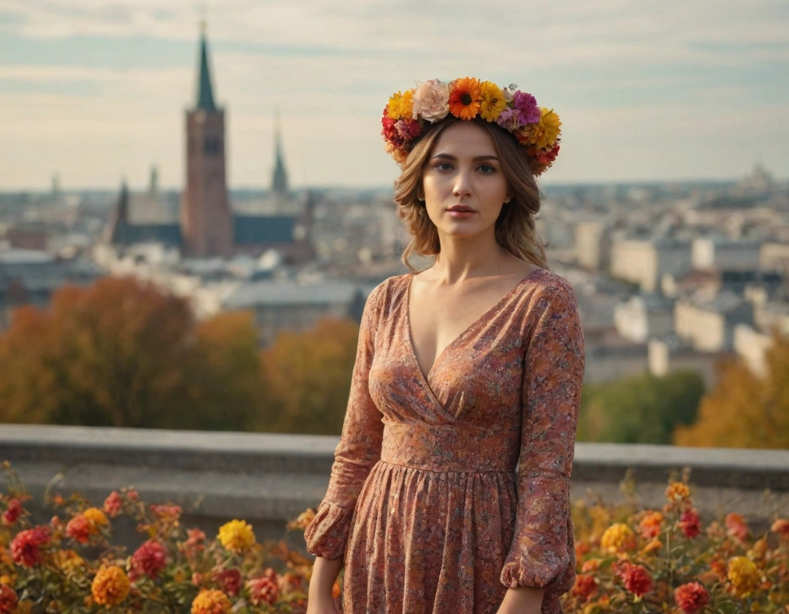 couronne de fleurs automne