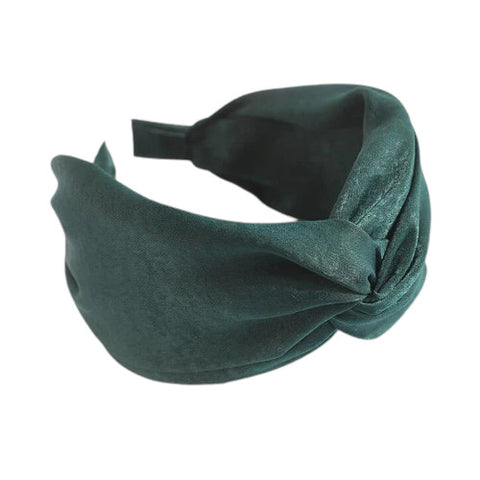 Turban cheveux femme chic vert émeraude avec nœud fait main