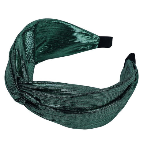 turban tissu brillant en vert